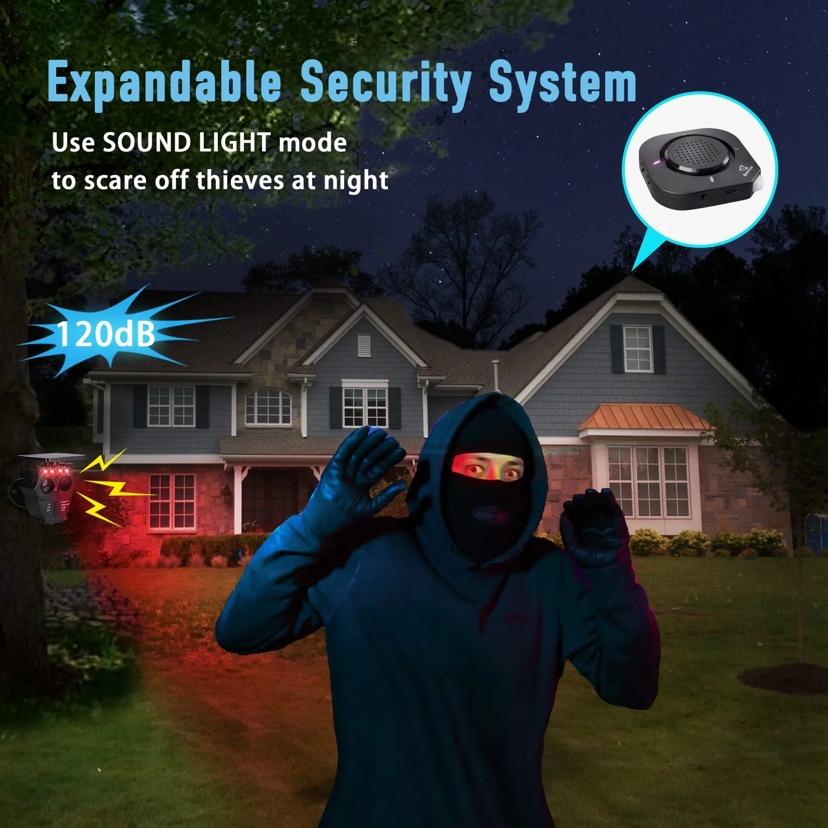 1/2 Mile Long Range Solar Wireless Driveway Alarm System IP65 Weatherproof Outdoor Motion Detectors&Sensor 120dB Siren Sound Light Security Alert System Monitor&Protect Outdoor/Indoor Property(1R2S) 1Receiver and 2Sensors - Image 6