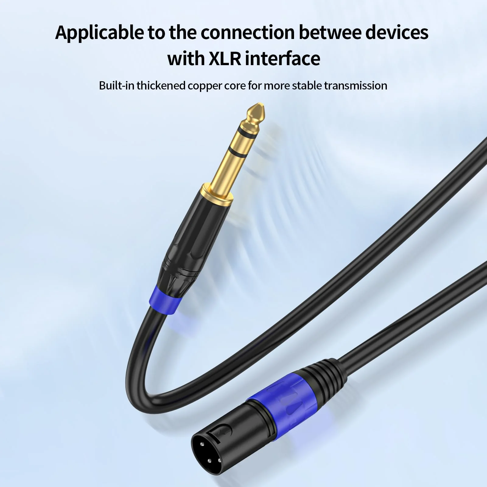 1/4" TRS to XLR 3M Pro Balanced Interconnect Cable,XLR Male to 1/4 Inch (6.35mm) Stereo Balanced Microphone Stereo Audio Converter AdapterCable 2Pack- 10FT XLR Male to 6.35mm-2Pack - Image 6