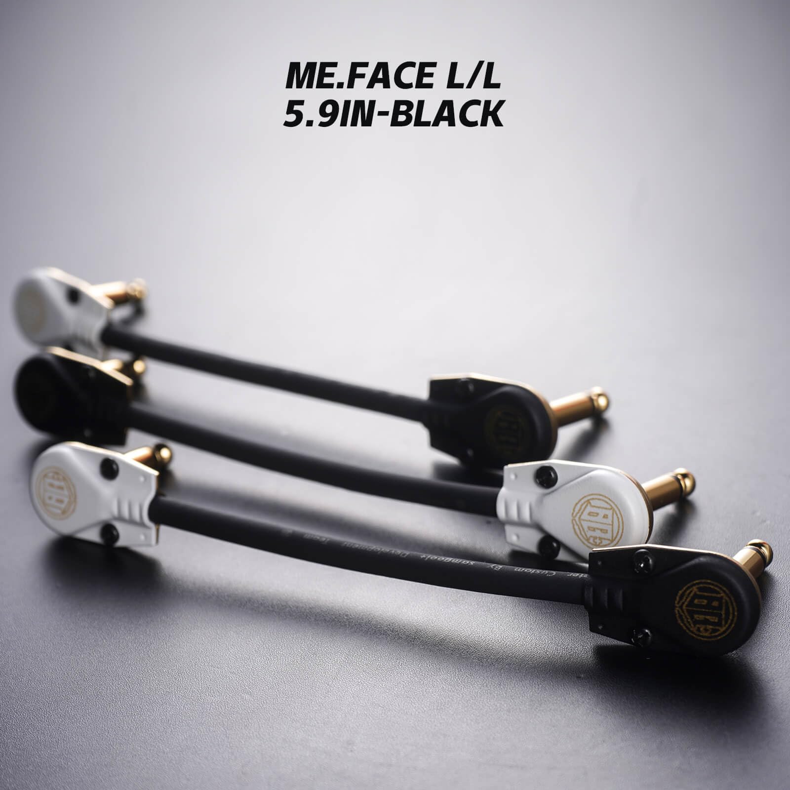 1.6ft ME.Face Pedal Cable, 1/4 Inch Angle/Angle Performance Guitar Effect Pedal Cable, Guitar Patch Cables (ME.Face Black) 1.6ft - Image 2