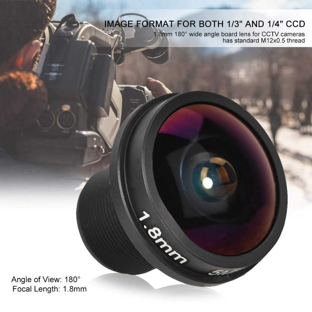 1.88mm Mini Fisheye Camera Lens, 5MP HD 180° Wide Angle M12x0.5 Thread CCTV Camera Lens for 1/3inch and 1/4inch CCD Chipsets/with an aperture of F2.0 - Image 6