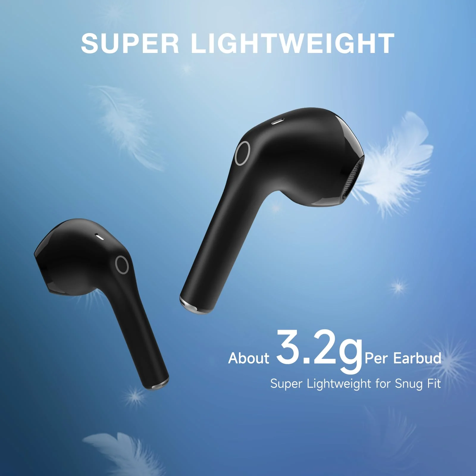 1 Hora Wireless Earbuds Bluetooth 5.3, Sports Headphones Deep Bass in-Ear Earphones, Premium Sound with Charging Case, Compatible with iPhone, Android Smartphone, Tablet, Laptop Black - Image 6