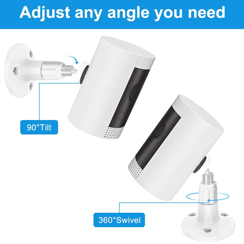 1 Pack Adhesive Ring Camera Mount Stick Up Mount Holder Compatible with Outdoor Security Camera, 360° Degree Adjustable Security Mounting Bracket,Camera Not Included (White, 1 Pack) White - Image 6