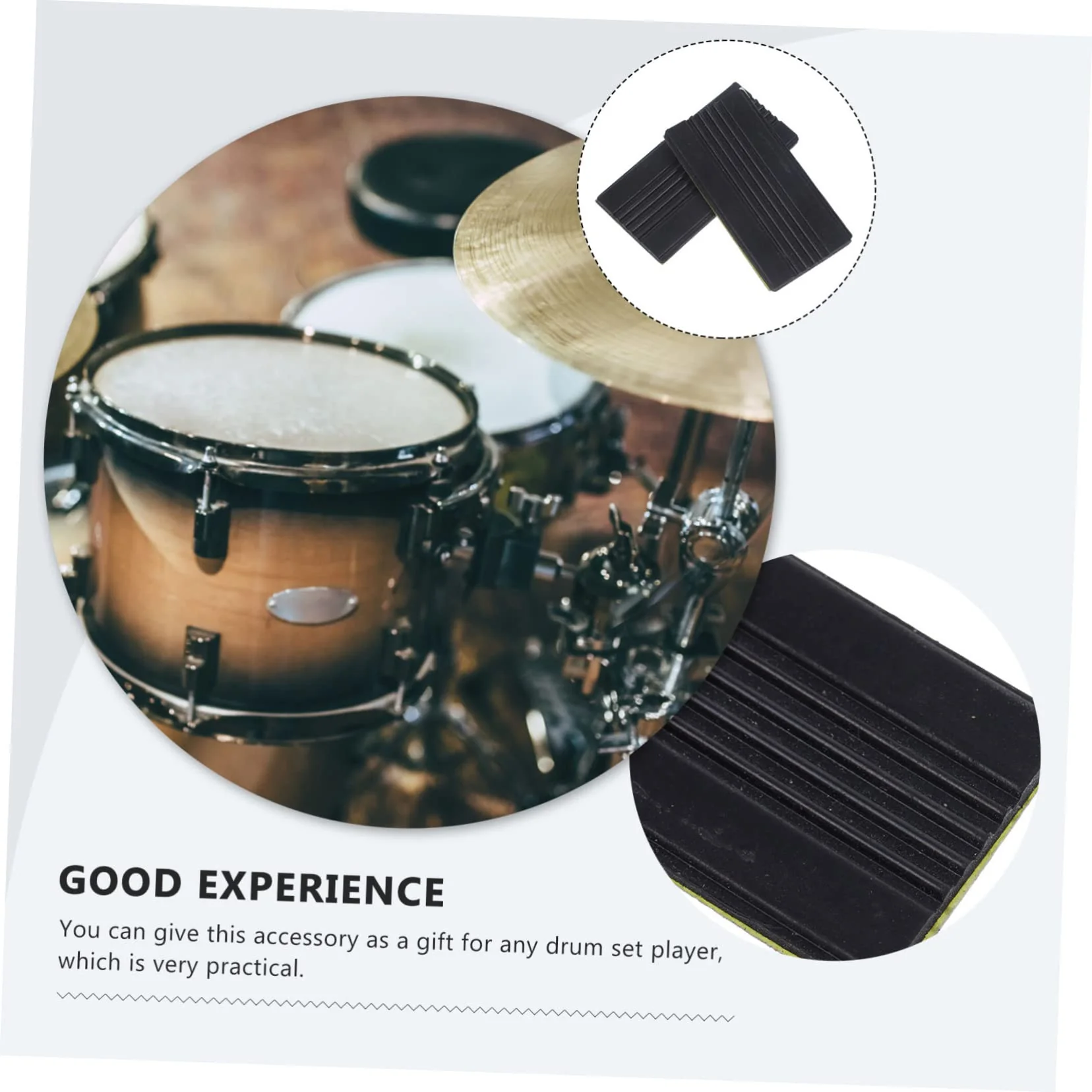 1 Pair Bass Drum Non-slip Rubber Pad Jazz Drum Pedal Guards Kick Drum Pedal Pad Bass Drum Hoop Protector Rubber Drum Hoop Guard Percussion Instrument Part Drum Supply Cushion Metal - Image 4