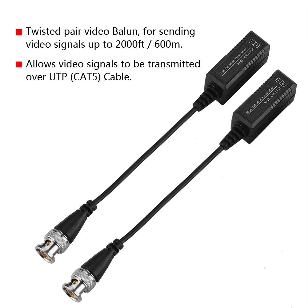 1 Pair HD CVI/AHD/TVI Passive Transceiver Adapter Transmitter Video Balun CCTV UTP BNC Cat5 for Tv, Video & Home Audio - Image 4