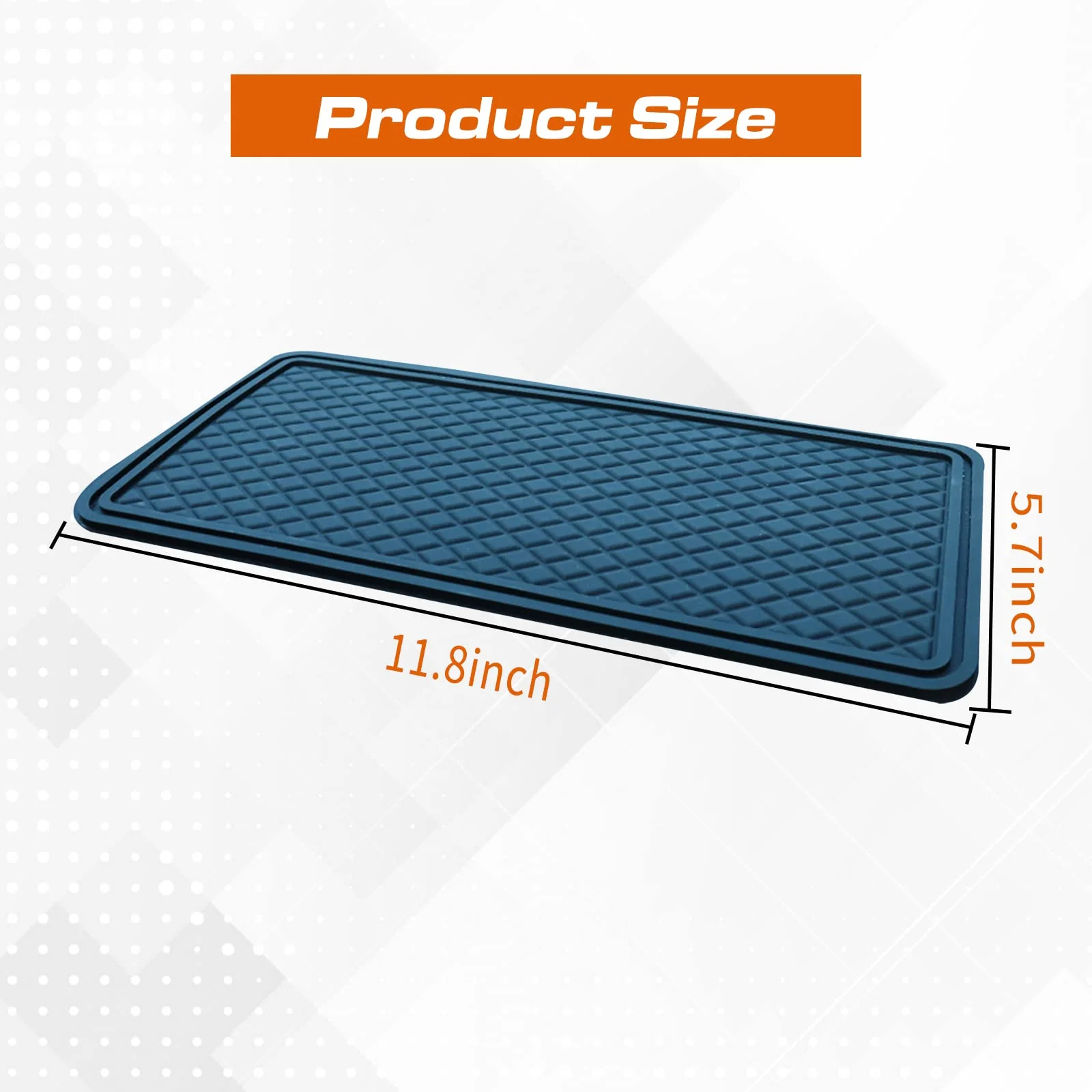 1 PC Car Dashboard Non Slip Mat, 11.8In x 5.7In Anti-Slip Phone Hold Dashboard Sticky Pad for Radar Detector, Cell Phone, Keys, Glass, Mirrors, Metal (Black) No Diamond - Image 2
