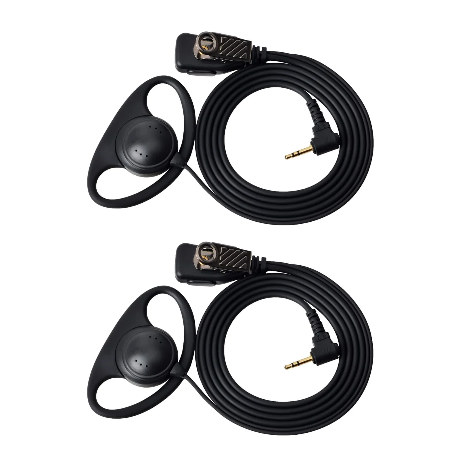 1 Pin 2.5mm D Shape Walkie Talkie Earpiece Headsets with PTT Mic,for Motorola Radios Talkabout Series Two-Way Radios (2 packs)