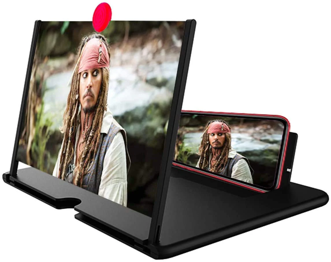 10-Inch Curved Screen Mobile Phone Screen Magnifier High-Definiton Mobile Phone Magnifying Glass Lazy Magnifier Black
