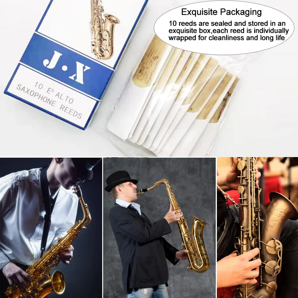 10 Pack Alto Saxophone Reeds 2.0/2.5/3.0, Alto Sax Reeds Strength 3.0 with Storage Box, Traditional Reeds for Alto Saxophone - Image 7