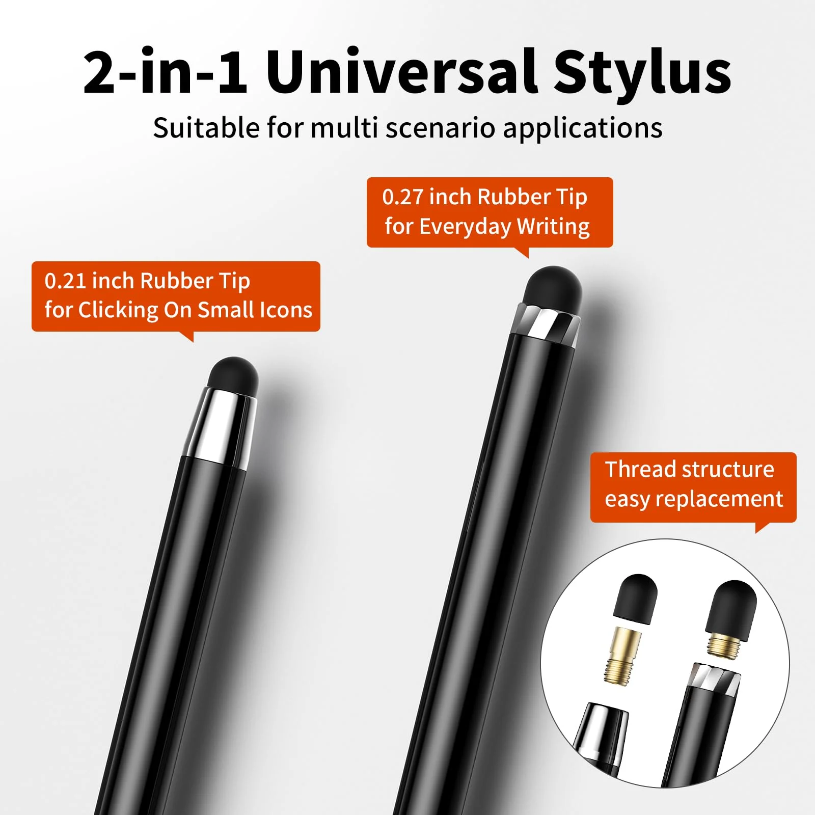 10 PCS Stylus,Stylus Pen for Touchscreen,2-in-1 Stylus Pen for iPad, High Sensitivity & Precision Suitable for All Touch Screens of iPhone/ipad/Android Tablets(10 Stylus Pen + 20 Tips) - Image 2