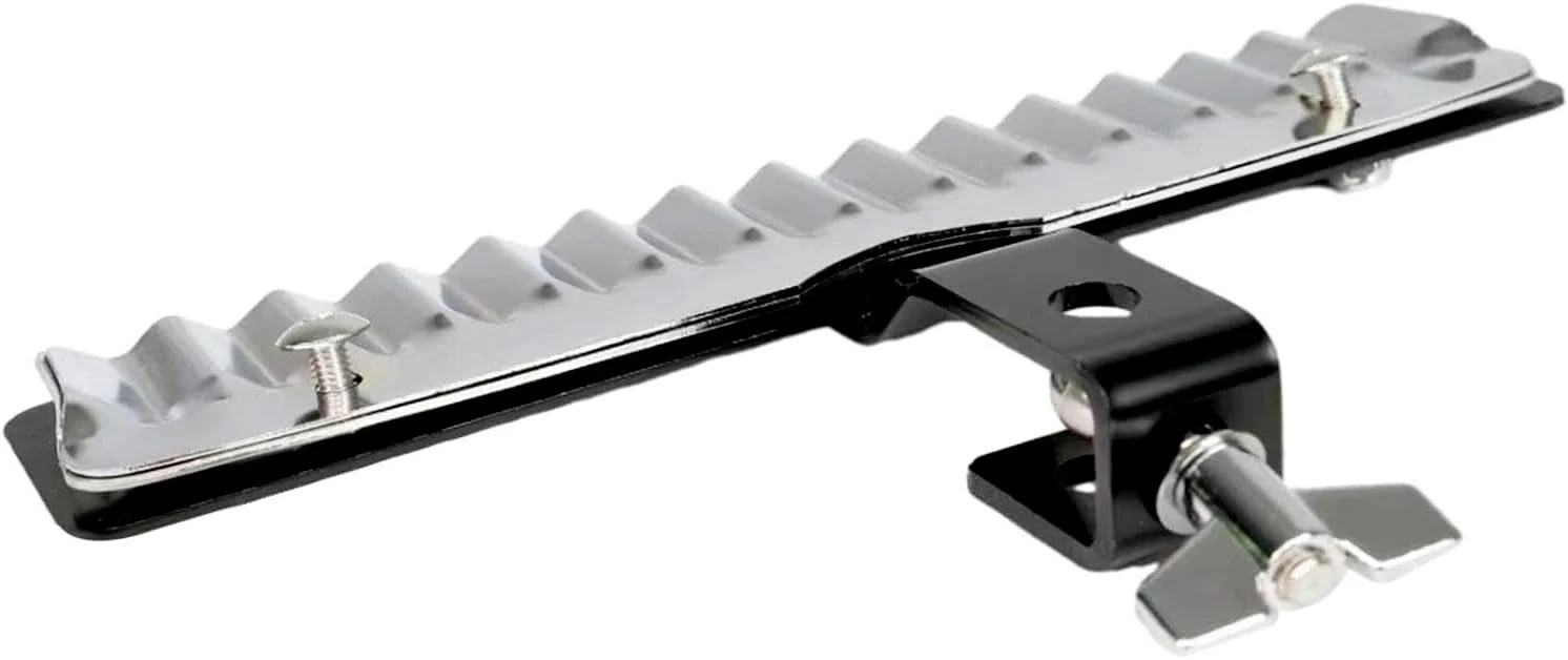 10" Percussion Crasher Sound Effect with Guiro Style Steel Playing Surface and 3/8" Mounting Eye Bolt for Percussion Rigs and Drum Set Accessory - Image 2