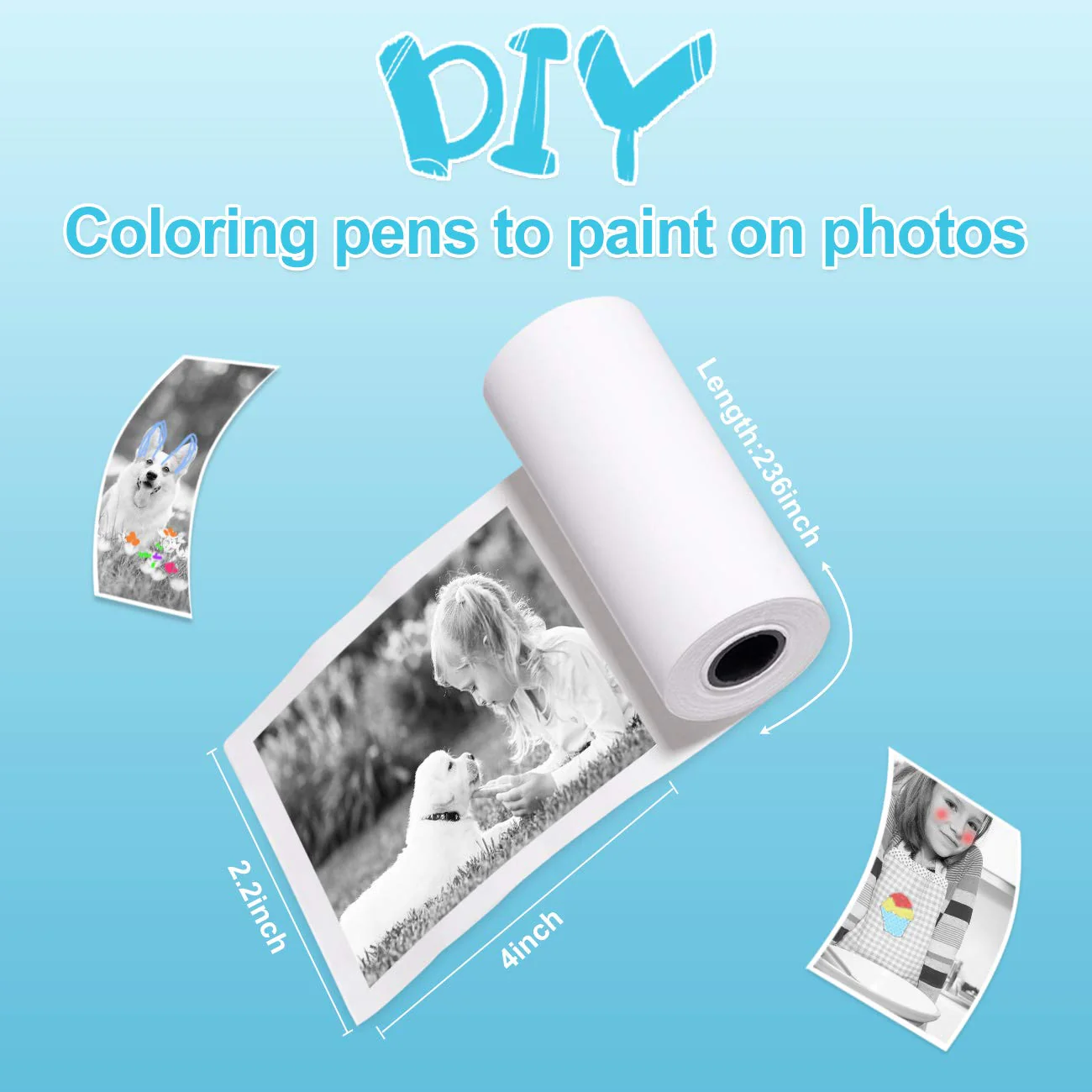 10 Rolls Print Paper for Kids Instant Print Camera Refill Print Paper Works with MINIBEAR VTech Kidizoom Camera,Thermal Paper Fit for Most Kids Instant Camera… - Image 3