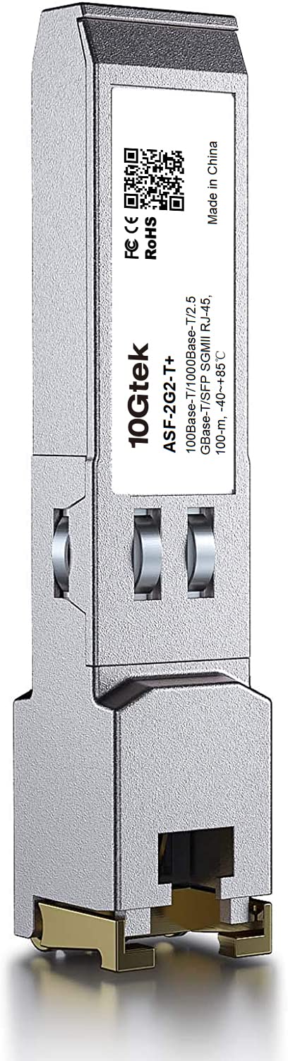 100Base-T/1000Base-T/2.5GBase-T/SFP SGMII RJ-45 Auto-Negotiation SFP Transceiver, Industrial Grade, Compatible with Ubiquiti UniFi, Fortinet, Netgear, TP-Link and Other Open Switches 100M/ 1G/ 2.5GBase-T(-40~+85℃) - Image 2
