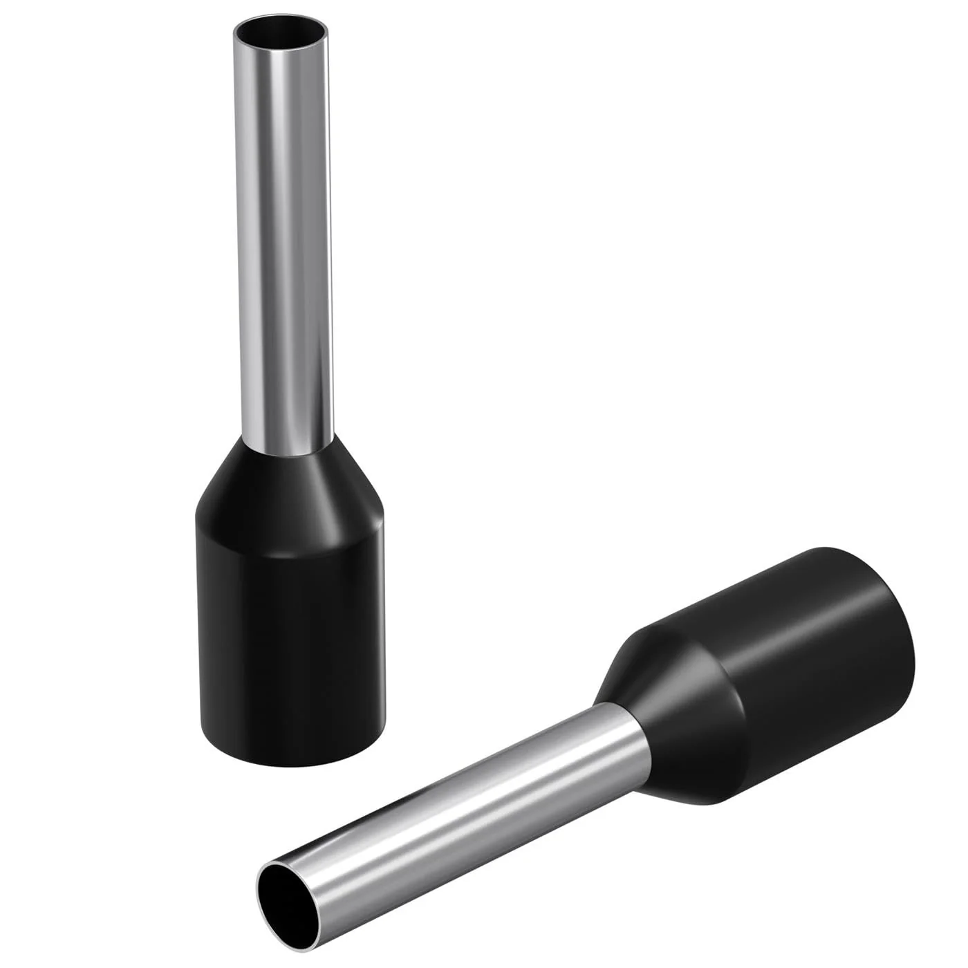 100x Insulated Bootlace Ferrules 1,5mm² / 8mm black ; Cable End Terminals 1,5mm²