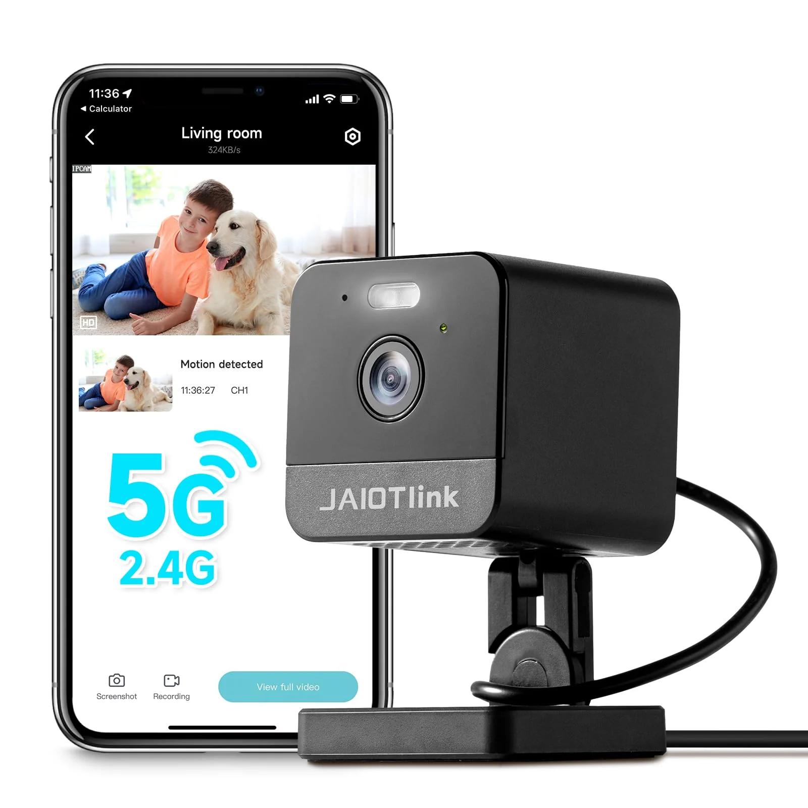 1080P 2.4g/5g Indoor Camera, Plug-in Cameras for Home Security w/Night Vision, Baby/Elder/Home Cameras Indoor with Phone App, Motion Detection, 2-Way Talk, WiFi Camera Compatible w/Alexa 1080P