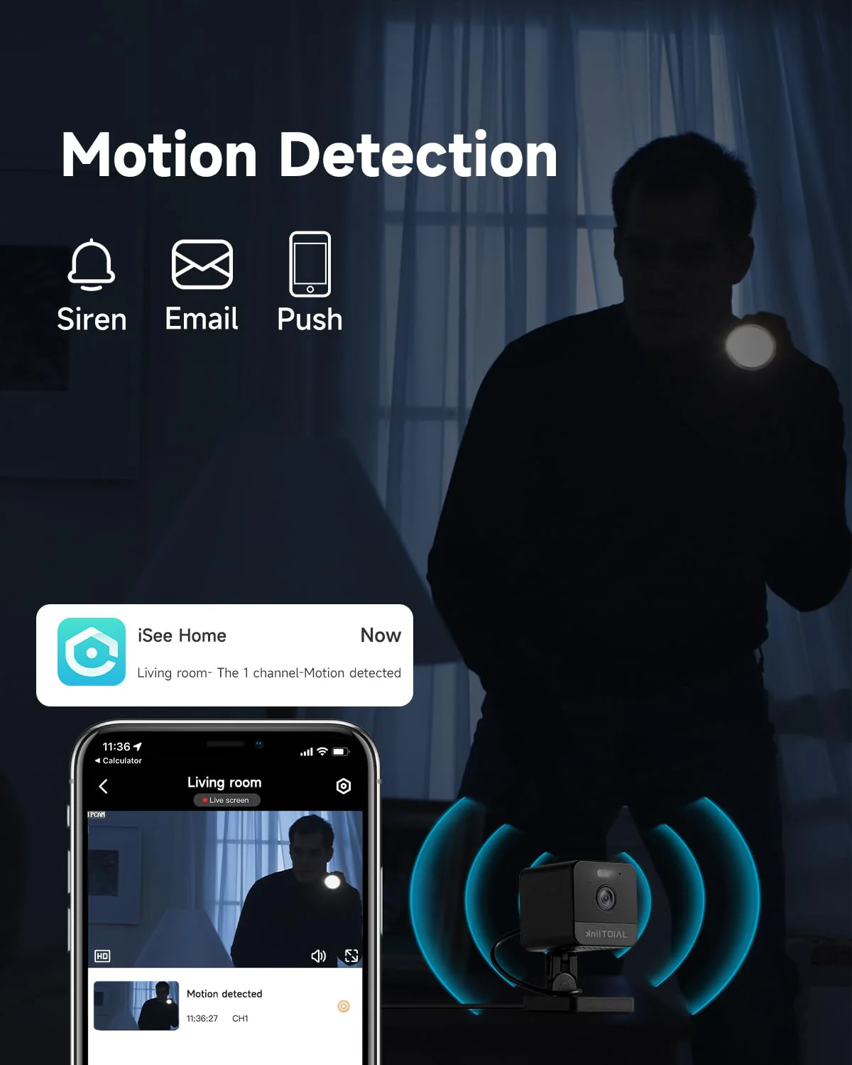 1080P 2.4g/5g Indoor Camera, Plug-in Cameras for Home Security w/Night Vision, Baby/Elder/Home Cameras Indoor with Phone App, Motion Detection, 2-Way Talk, WiFi Camera Compatible w/Alexa 1080P - Image 4