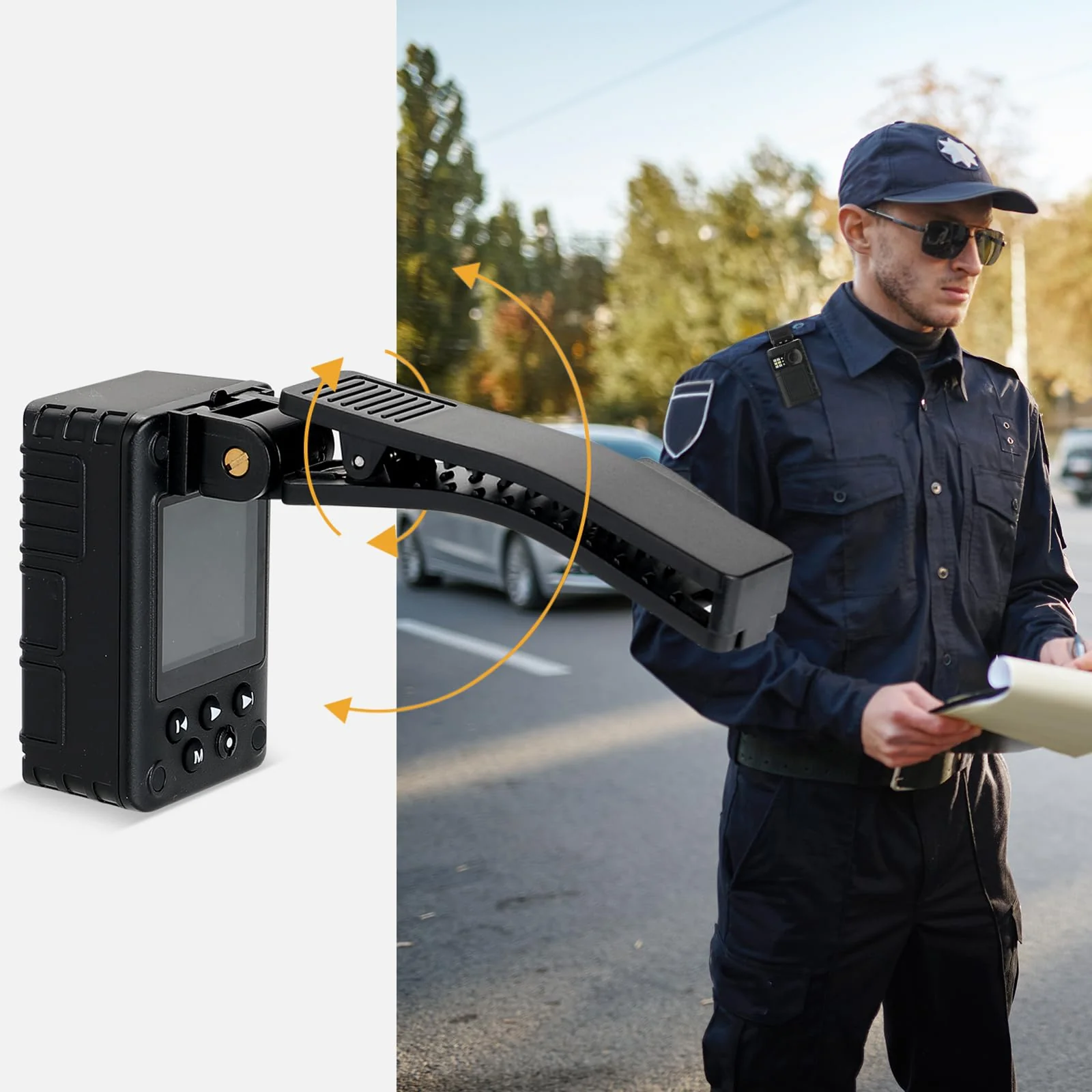 1080P Body Camera, 64GB Patrol Police Body Worn Camera with Night Vision, Waterproof Wearable Personal Body cam with Shoulder and Waist Clips, 10h record for Law Enforcement/Sporting Trip - Image 5