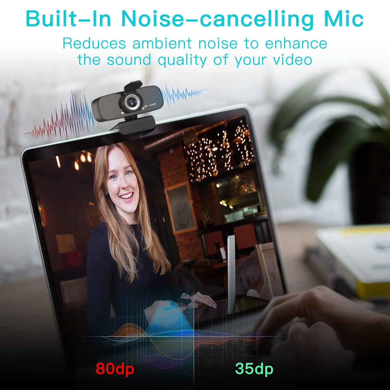 1080P HD Webcam with Microphone for Desktop, USB Computer Camera with Web Cam Cover&Web Camera Stand, 110-degree Wide Angle Streaming Webcam for PC Zoom/Video Calling/Gaming/Laptop/Conferencing Black - Image 5
