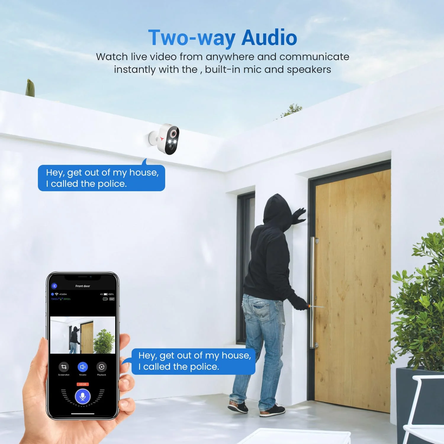 1080P Security Camera Wireless Outdoor with 2-Way Talk for Home Security, Low Light Night Vision, PIR Motion Detection, Cloud Storage, Live View Bullet Surveillance Cam (2 Pack) 2 Pack - Image 4