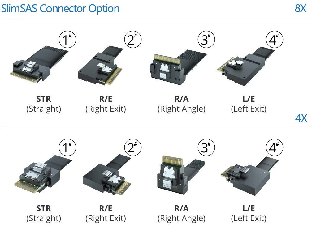 10Gtek 24G Internal SlimSAS SFF-8654 to SFF-8654 8i Cable, PCIe4.0, 85-ohm, 0.75~0.8m(2.46~2.62ft) Straight - Image 3