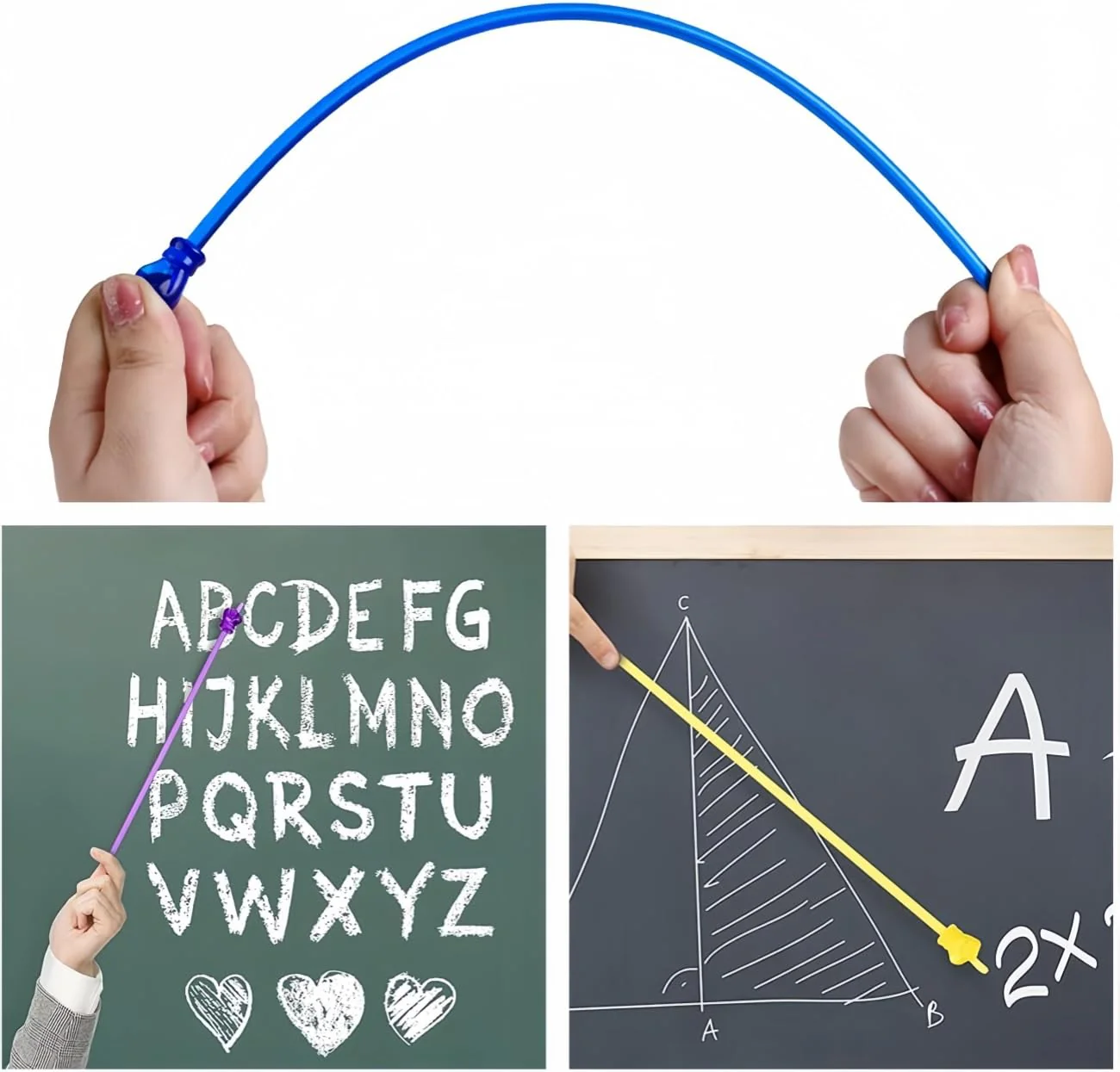 10PCS Children Finger Reading Stick Point Reading Pen Kindergarten Student Teacher Teaching Reading Picture Book Finger Shape Mini Pointer Stick (A-Transparent) A-Transparent - Image 4