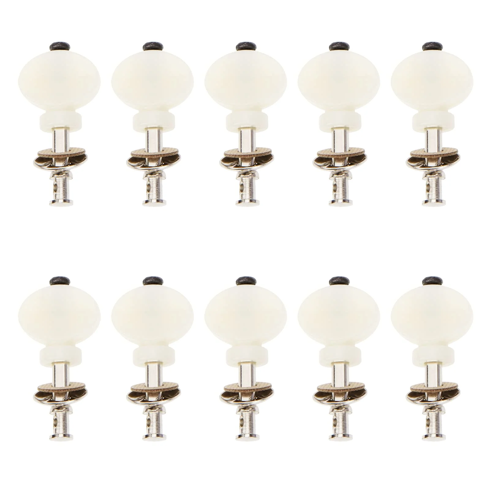 10Pcs Yootones Ukulele Guitar String Tuning Pegs Keys Heads Knobs Compatible with Ukulele String Quasi-Plastic Handle Musical Tuners Instrument Accessories (White) White