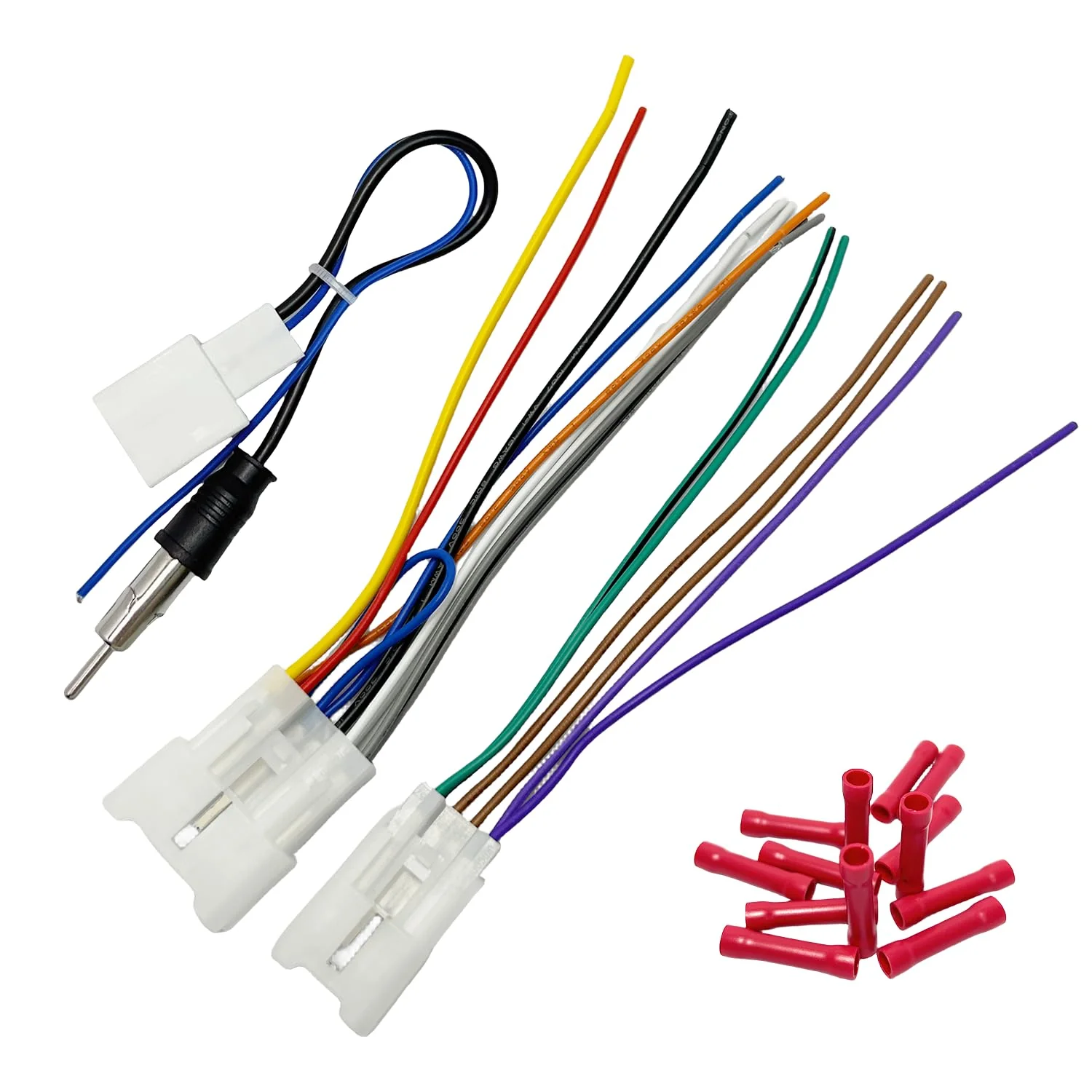 10Pin&6Pin Radio Wiring Harness with Antenna Kit compatible with Toyota Camry Corolla RAV4 4Runner Highlander Prius Aftermarket Radio Stereo Wire Harness Adapter Car Stereo Power Speaker Wire Harness Toyota, 2 Connectors with Antenna