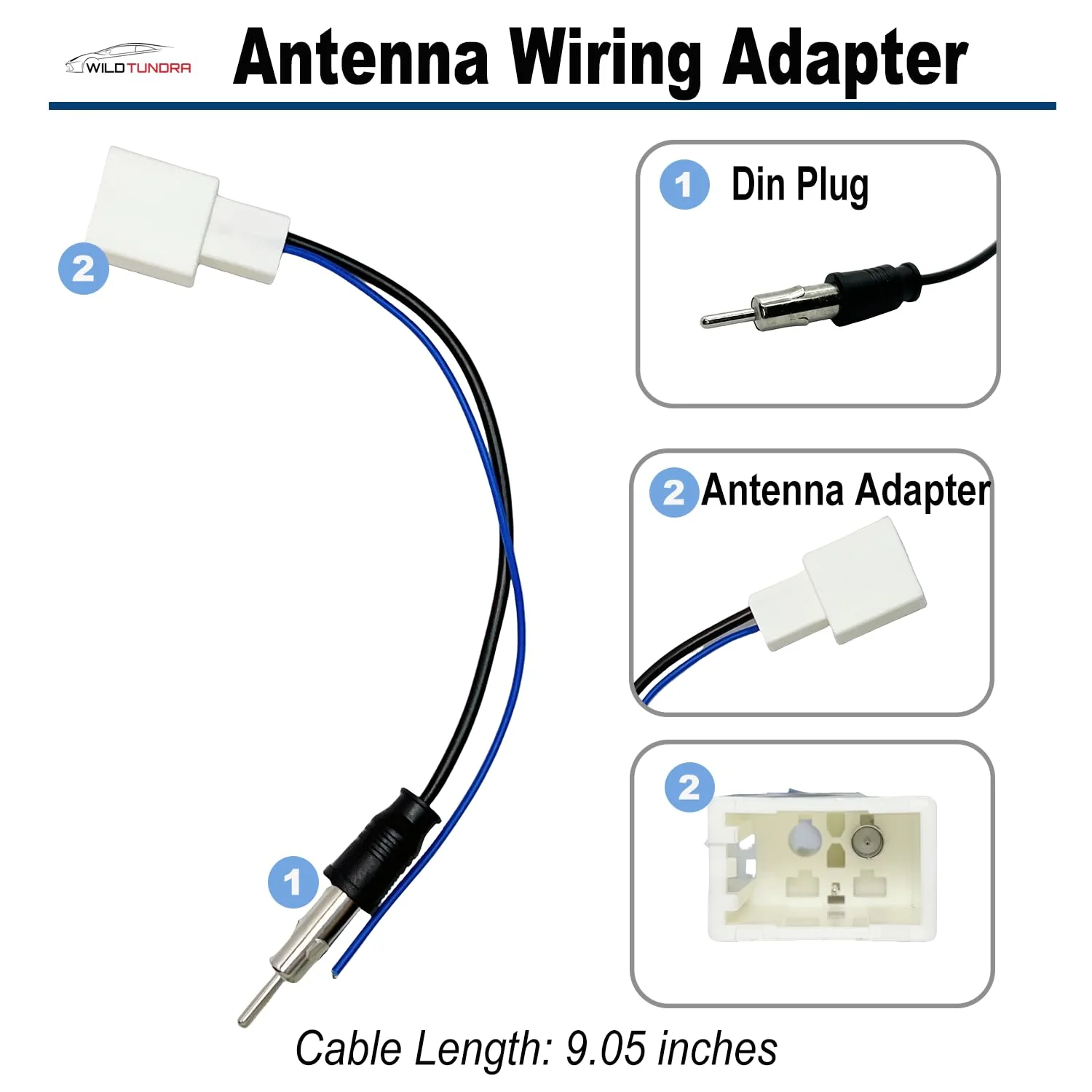 10Pin&6Pin Radio Wiring Harness with Antenna Kit compatible with Toyota Camry Corolla RAV4 4Runner Highlander Prius Aftermarket Radio Stereo Wire Harness Adapter Car Stereo Power Speaker Wire Harness Toyota, 2 Connectors with Antenna - Image 4