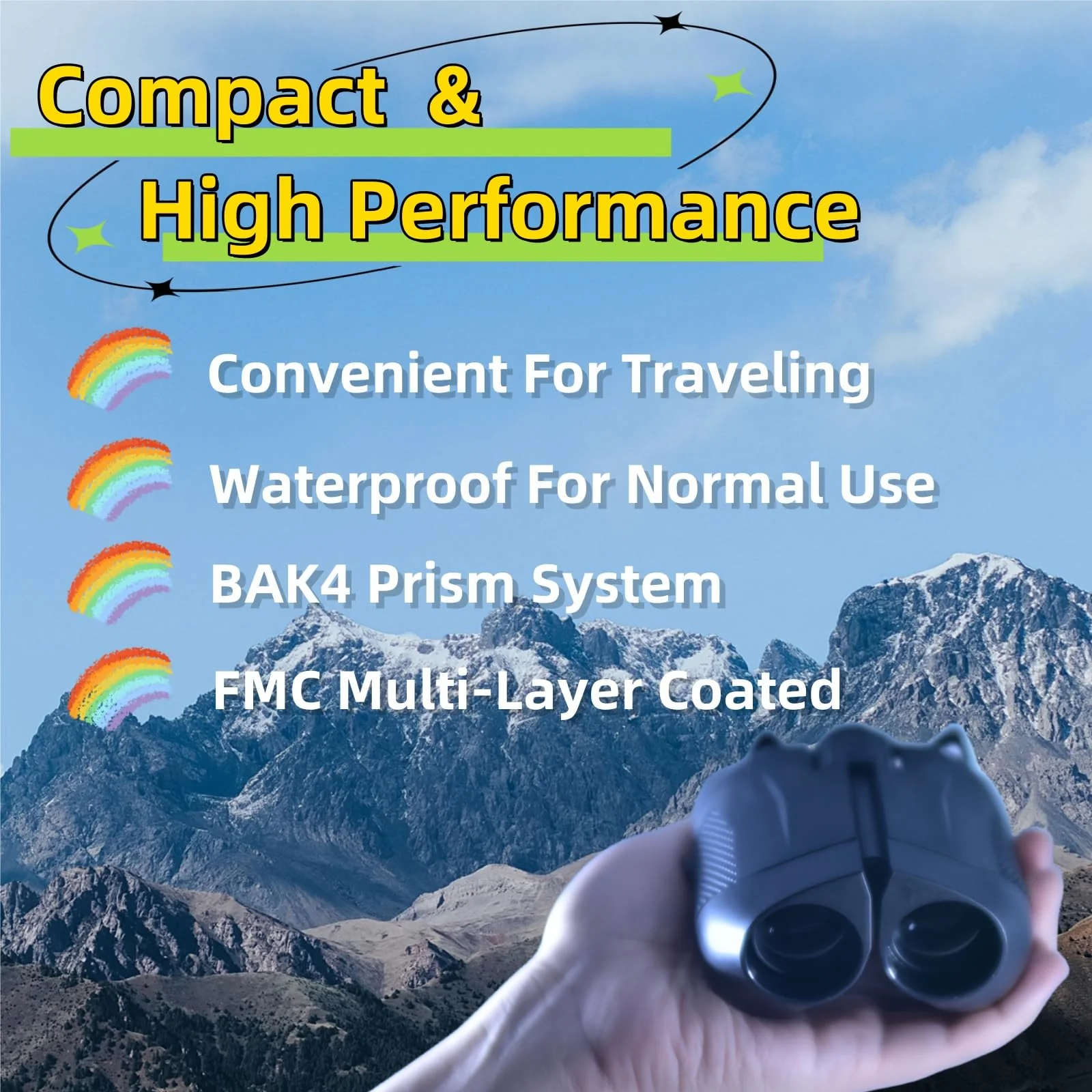 10x25 Binoculars for Kids, Compact Waterproof Bird Watching Binoculars for Adults with Low Light Vision, Binoculars with Easy Focus for Hiking, Traveling and Hunting, High Resolution - Image 4