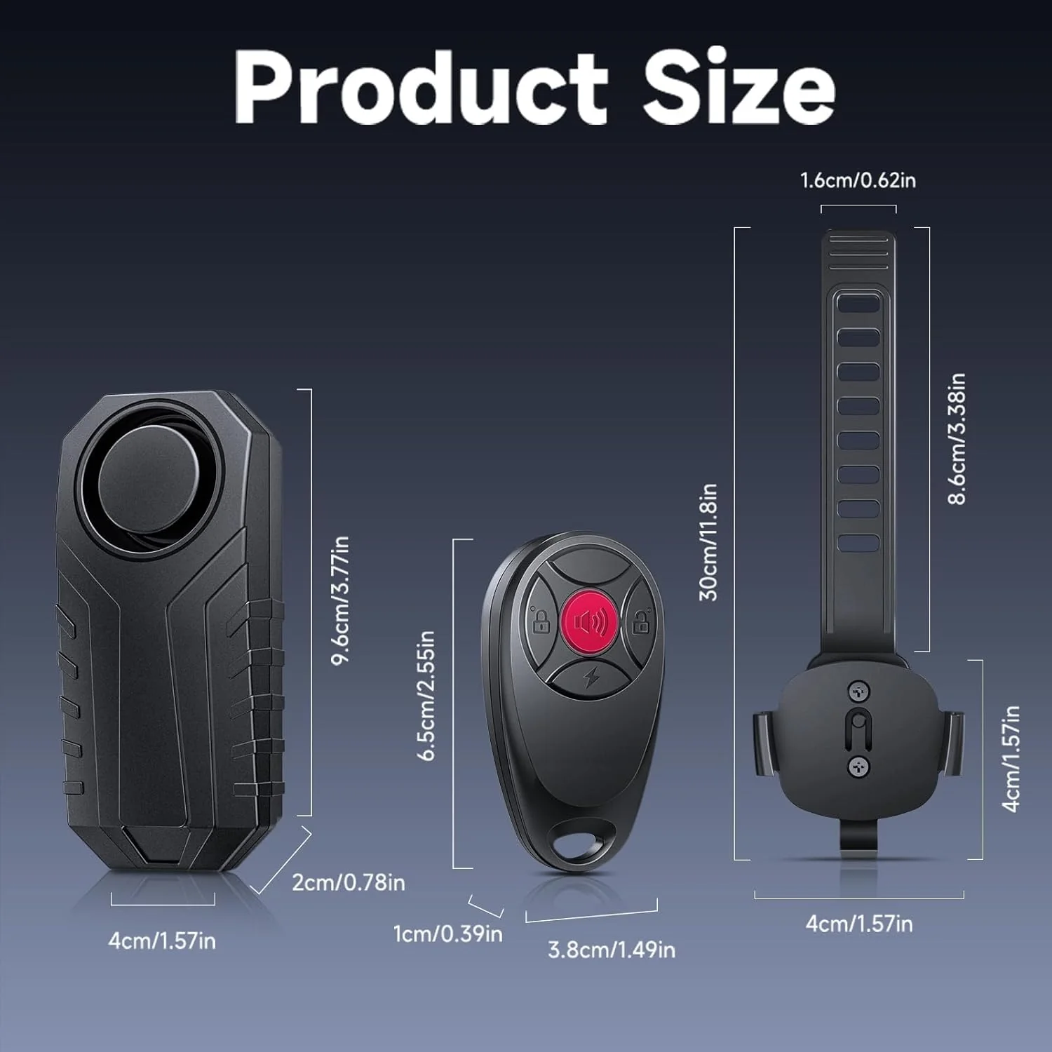 110dB Loud Anti Theft Vibration Sensor Alarm Systems for Electric Bike Motorcycle Golf Car Trailer Mailbox Garage Door Waterproof Home Security Bike Accessories Bike Alarm with Remote - Image 2