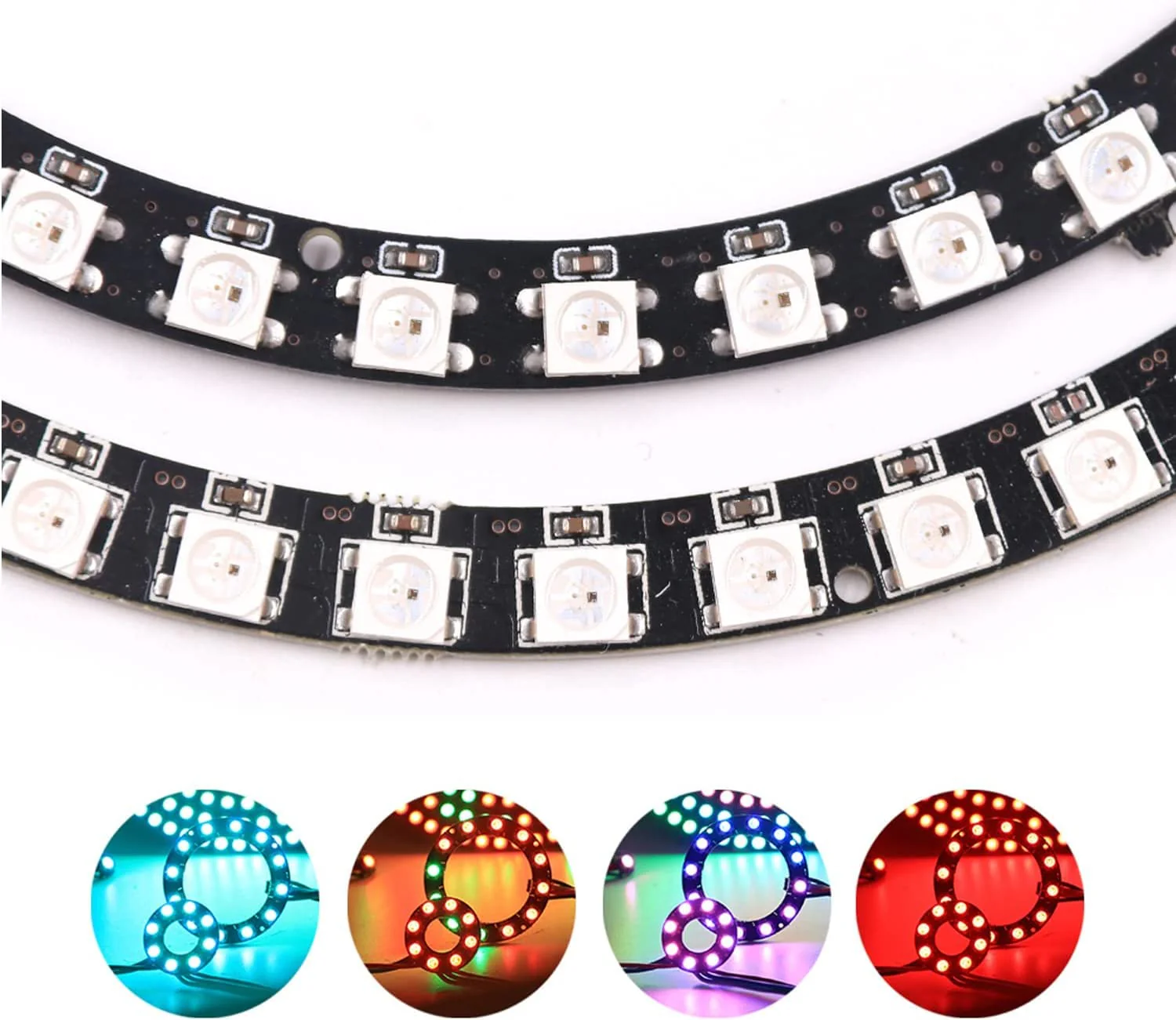 12 Bits WS2812 RGB LED Ring WS2812B 5050 Addressable LED Light String with Integrated Drivers Pixels Individual Controlling for Arduino ESP8266 ESP32 Lighting Effect (Pack of 2pcs - Image 3