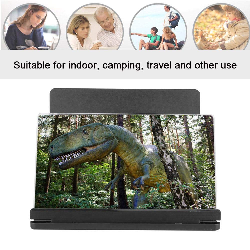 12 inch Cell Phone Screen Magnifier Enlarger, 2-4 Times 3D HD Mobile Phone Screen Magnifier for Smartphone Video Movie Amplifier for Home Travel Camping - Image 3