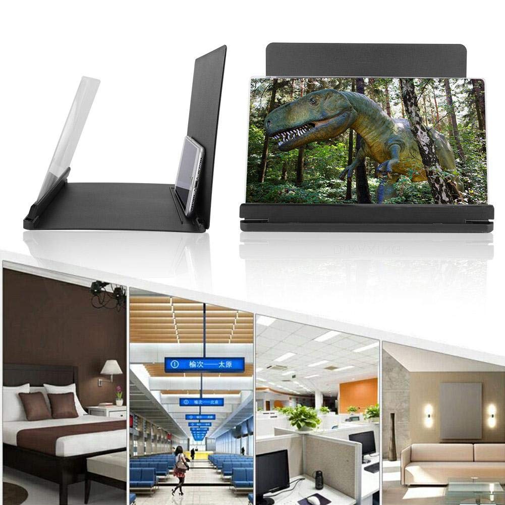 12 inch Cell Phone Screen Magnifier Enlarger, 2-4 Times 3D HD Mobile Phone Screen Magnifier for Smartphone Video Movie Amplifier for Home Travel Camping - Image 6