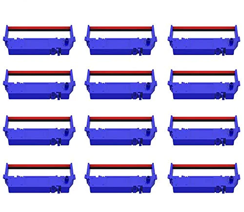 12 Pack Compatible SP700 Printer Ribbon B/R Replacement for Star RC-700BR SP-700BR SP-712 SP-742 Ink Ribbon, Black and Red 12 Pack