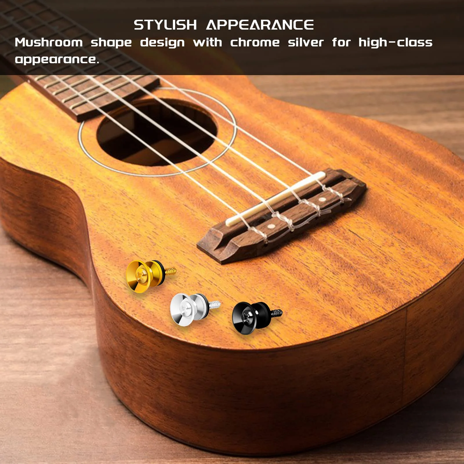 12 Pcs Guitar Strap Button Lock Pins,Strong Metal Guitar Strap End Pins with Screws and Rubber Blocks Anti-slipping Guitar Strap Lock Parts Accessories for Acoustic Guitar Electric Guitar Bass Ukulele - Image 5