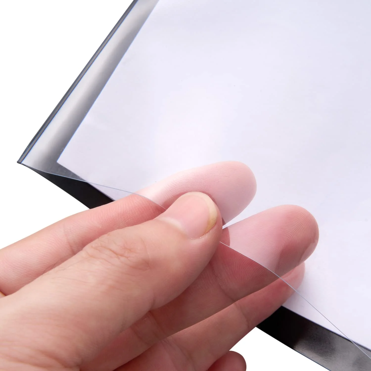 12 Pieces Black Flip Folio Marching Band Music Files Holder Flip Folder Pages Sheet 7.3 x 6.3 Inches PVC Waterproof Window Pages Musical Flip Folder with 2 Holes for Music Files 12 - Image 3