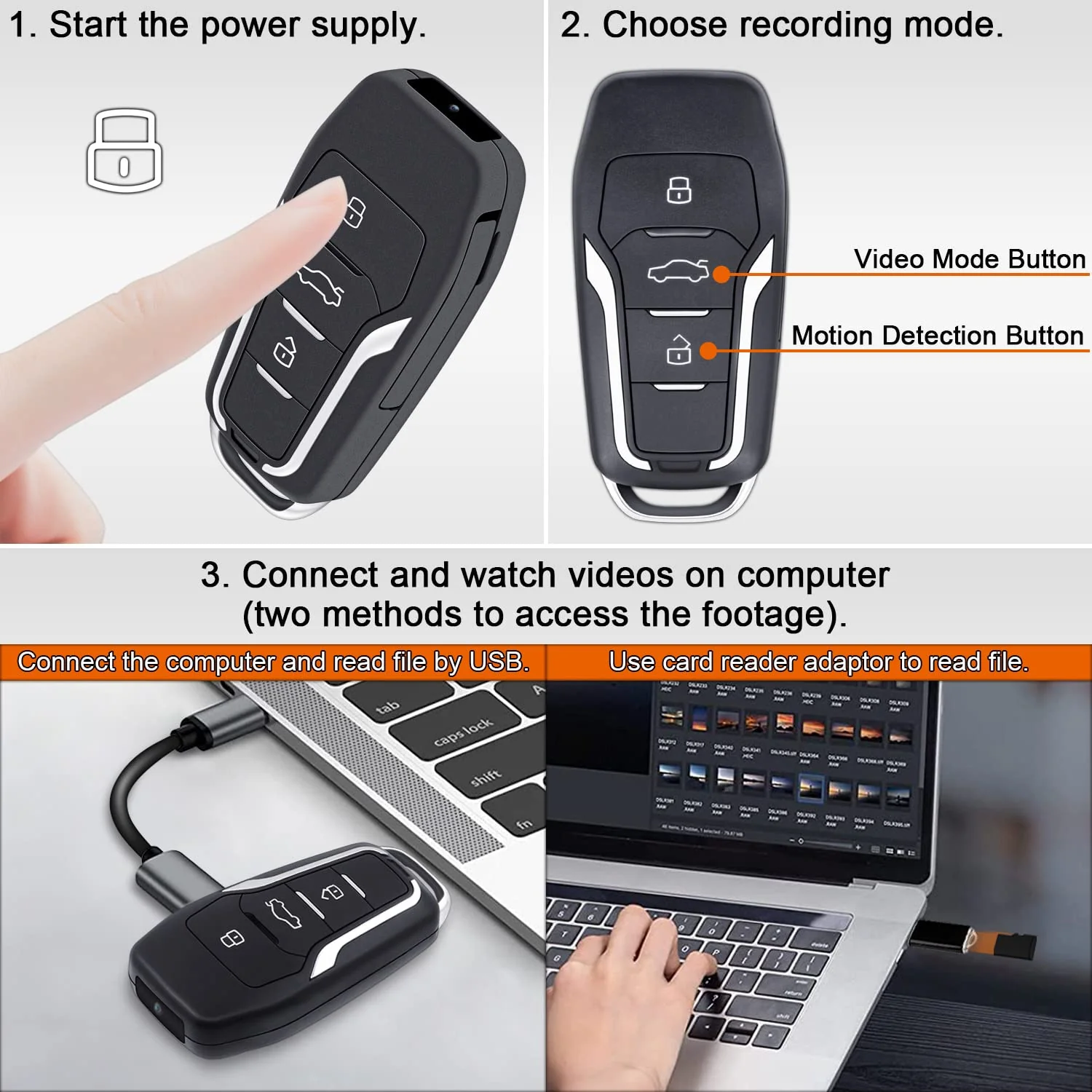 128GB Hidden Video Camera,1080P Portable Spy Camera Mini Covert Nanny Video Surveillance Camera with Motion Detection for Home, Office - Image 5