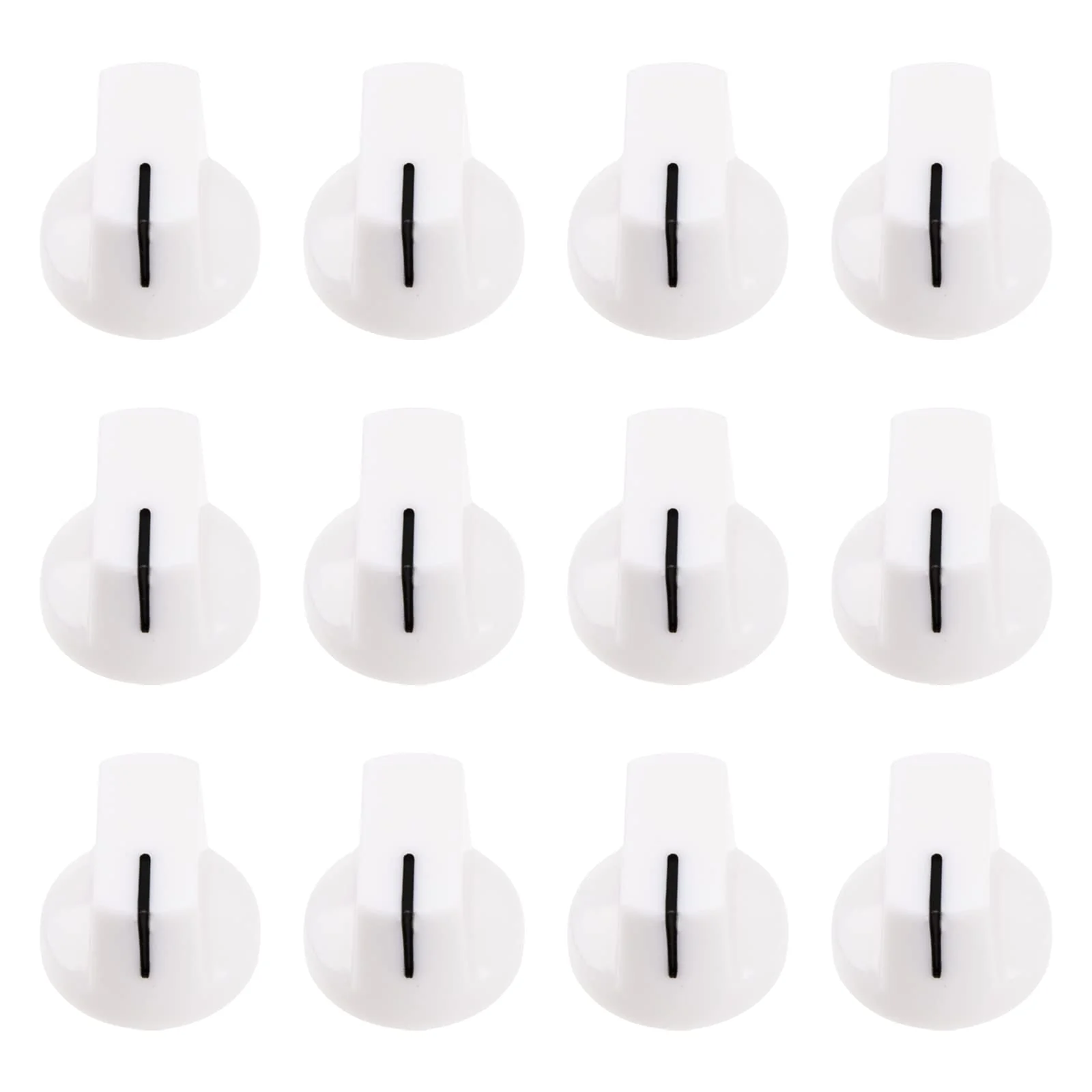 12Pcs Guitar AMP Effect Pedal Knobs Pointer Control Knobs Compatible with Guitar Parts (White)