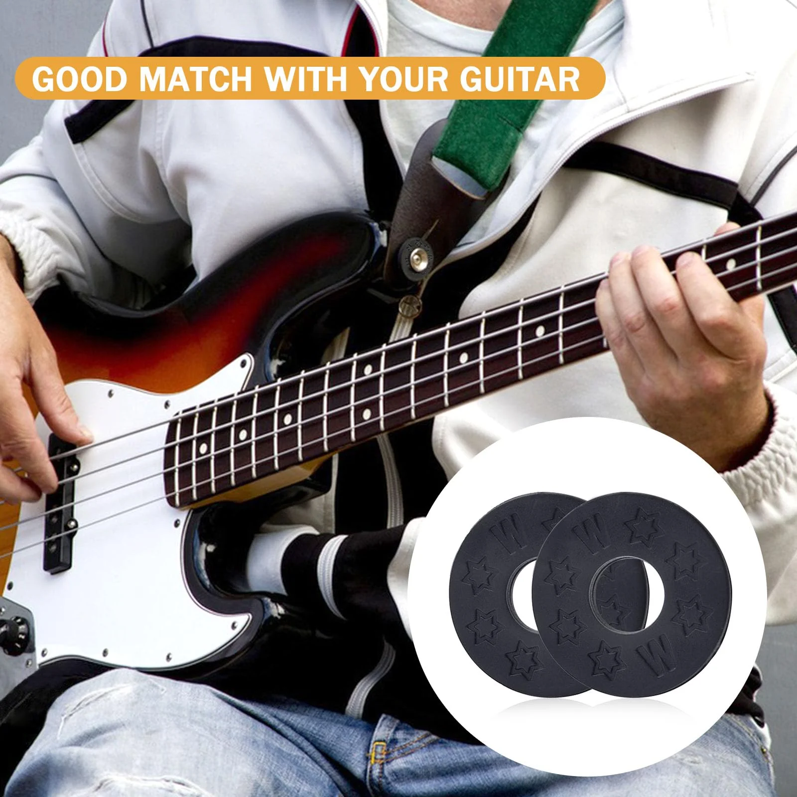 12pcs Guitar Strap Locks Guitar Strap Holder Sturdy Synthetic Rubber Guitar Strap Blocks Guitar Protector Block (Black) - Image 6
