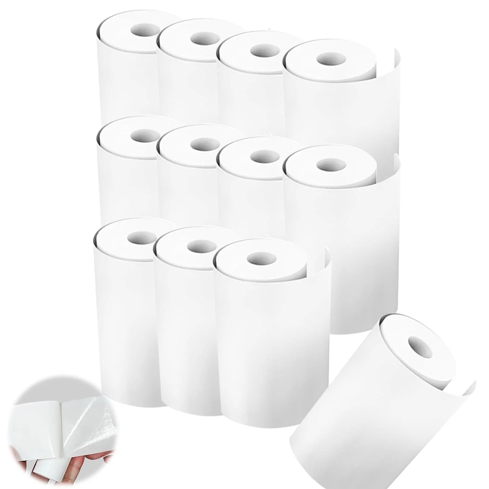 12Rolls Mini Printer Paper, Thermal Sticker Paper,Self-adhesive, Instant Camera Print Refill Paper,photo Printer Label Compatible with Kidizoom Print Camera Most Kids Instant Camera(57 * 25mm)