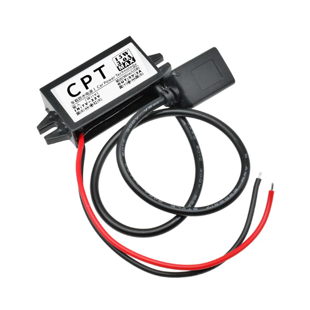 12V to 5V USB Adapter, DC Buck Converter Module 3A 15W Car Power Converter Adapter (Single USB) 1 Items