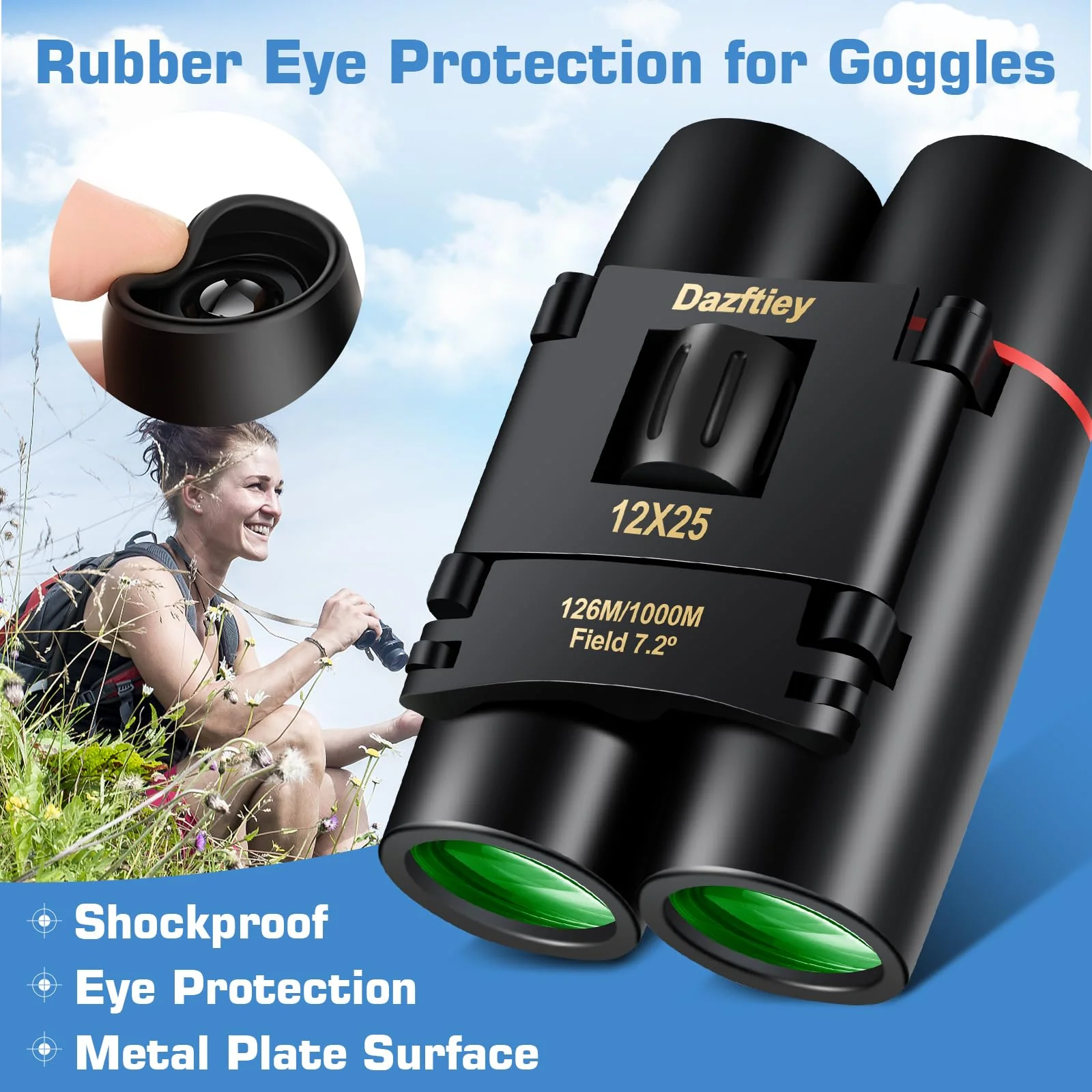 12x25 Small Compact Binoculars for Adults Kids,Mini Lightweight High Powered Binoculars with Clear Vision,Binoculars for Cruise Ship Bird Watching,Travel, Opera Concert - Image 4