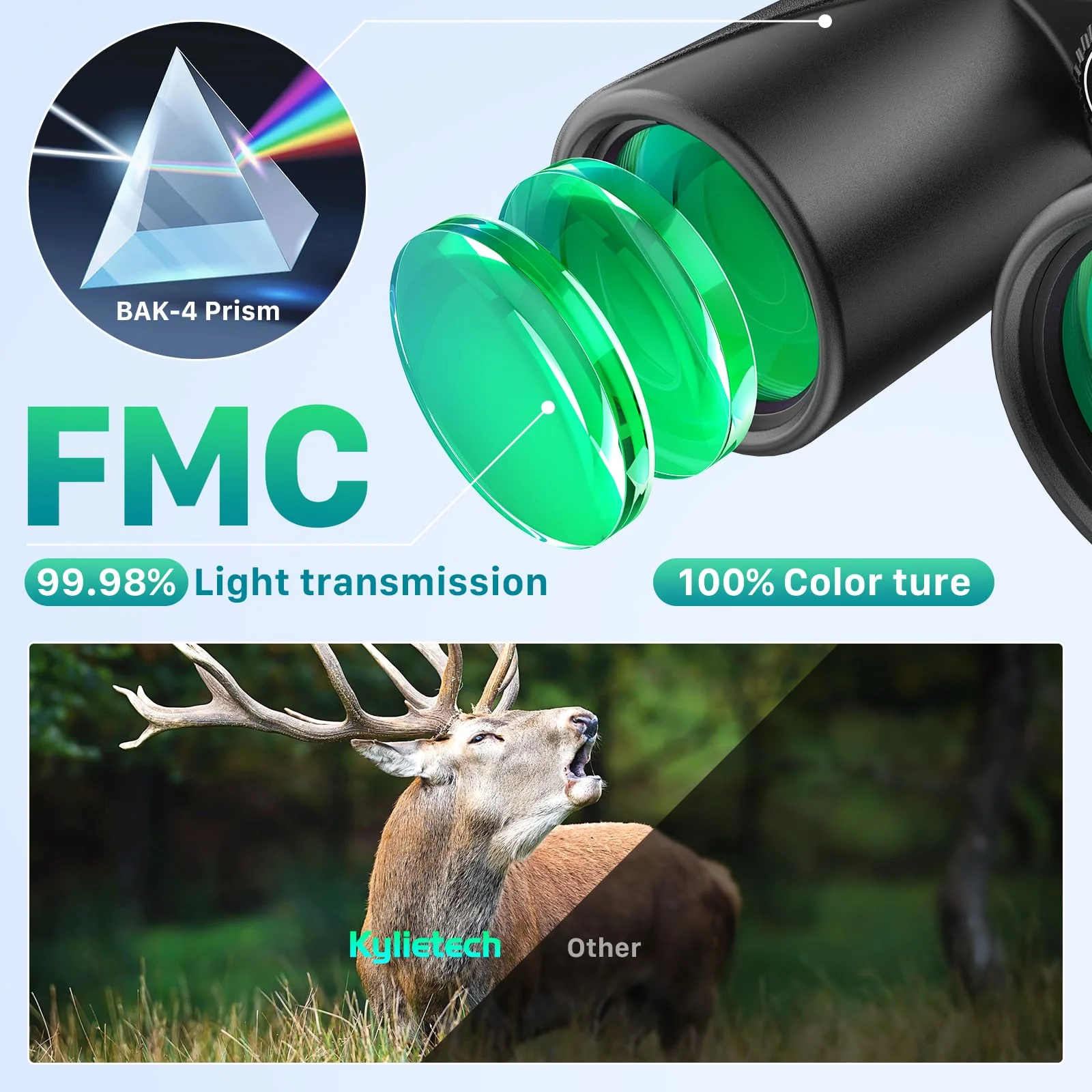 12X42 Binoculars for Adults with Universal Phone Adapter, HD Waterproof Fogproof Compact Binoculars for Bird Watching, Hunting, Hiking, Sports, and Concerts with BAK4 Prism FMC Lens - Image 2