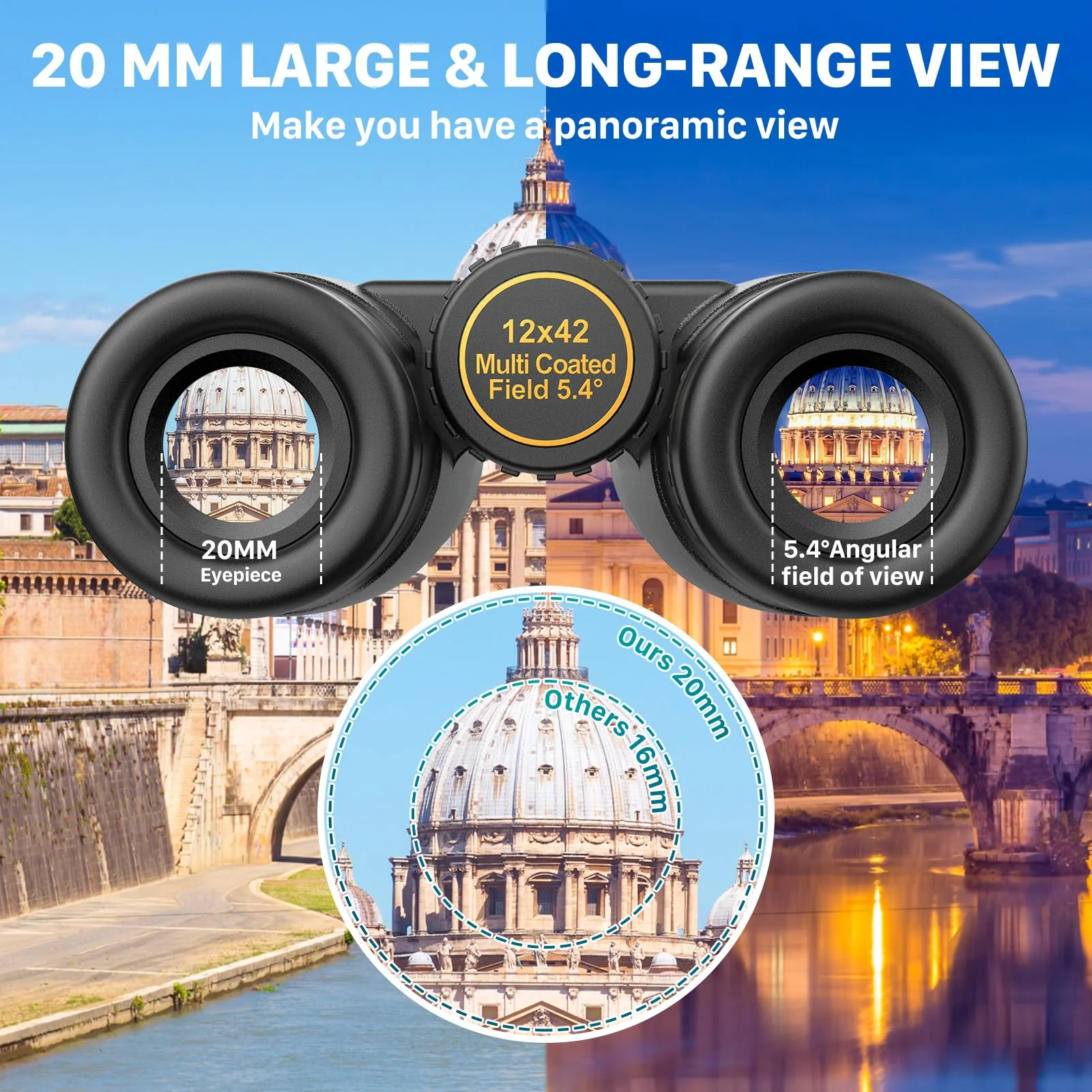 12X42 Binoculars for Adults with Universal Phone Adapter, HD Waterproof Fogproof Compact Binoculars for Bird Watching, Hunting, Hiking, Sports, and Concerts with BAK4 Prism FMC Lens - Image 3