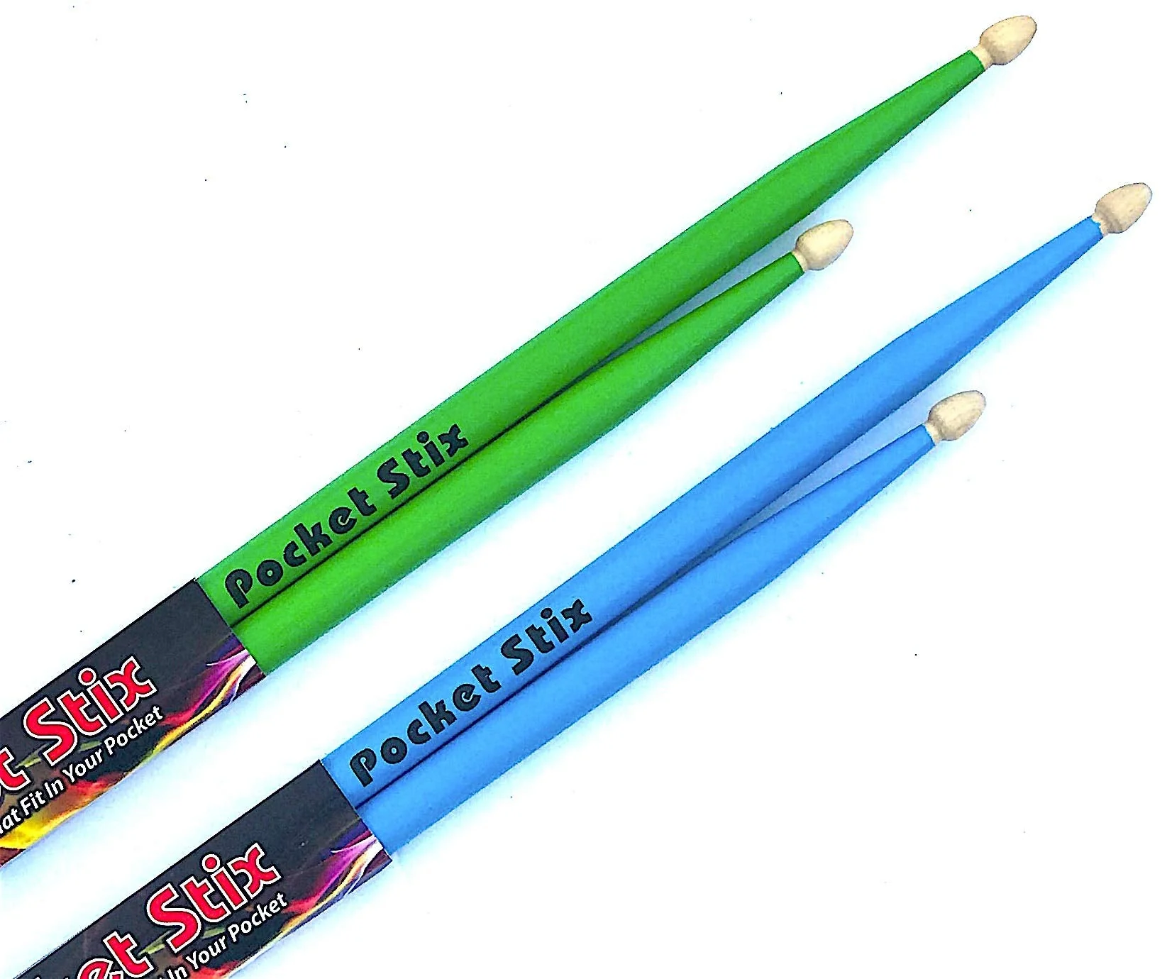 13" Alien Green and 13" Bebop Blue Drumsticks For Kids 13-in. Alien Green & Bebop Blue