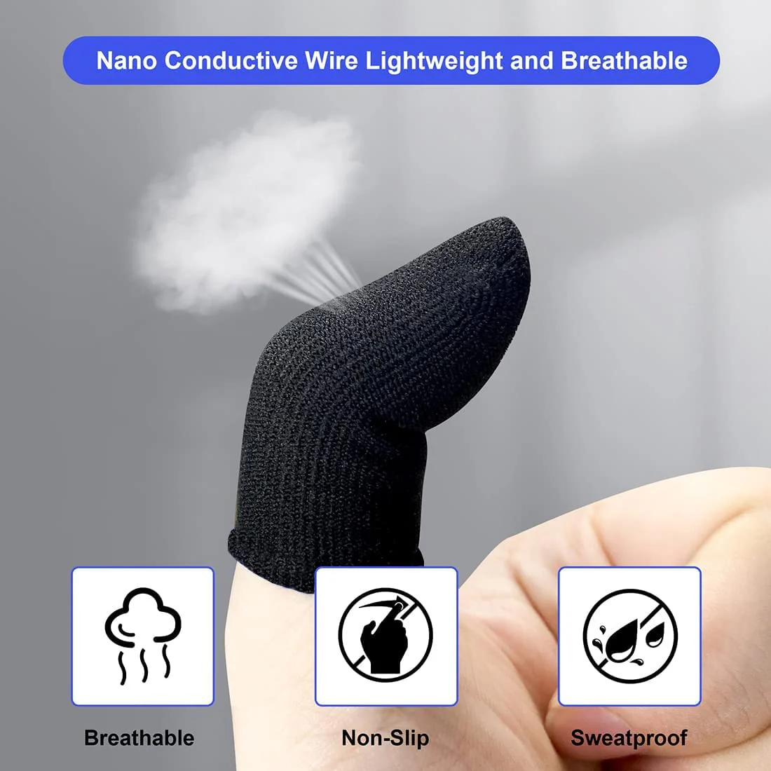 13 in 1 Cell Phone Game Controller for PUBG/Fortnite/Call of Duty Mobile, Mobile Phone L1R1 Triggers for iPhone and Android Phone w/ 9 pcs Mobile Game Finger Sleeve Gloves Black - Image 8