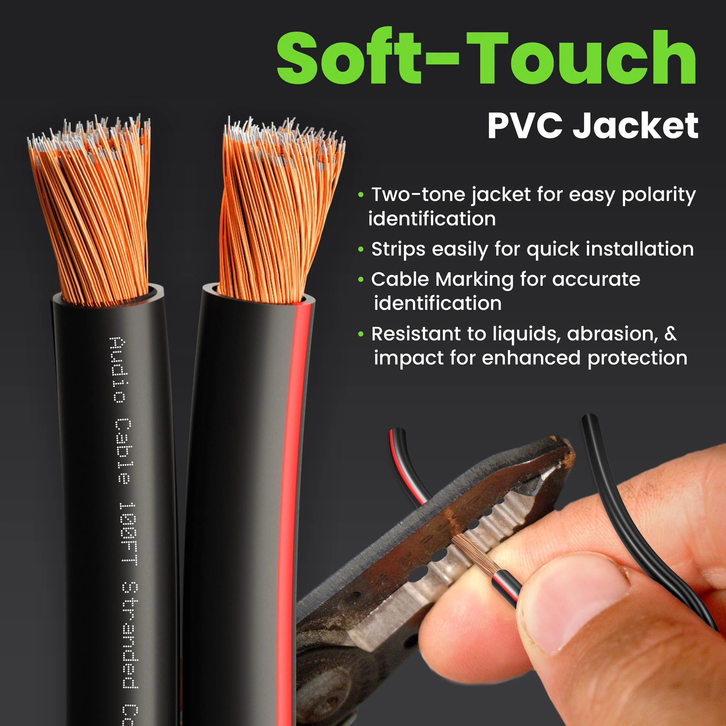 14AWG Speaker Wire, GearIT Pro Series 14 AWG Gauge Speaker Wire Cable (50 Feet / 15.24 Meters) Great Use for Home Theater Speakers and Car Speakers Black 50 Feet - Image 2