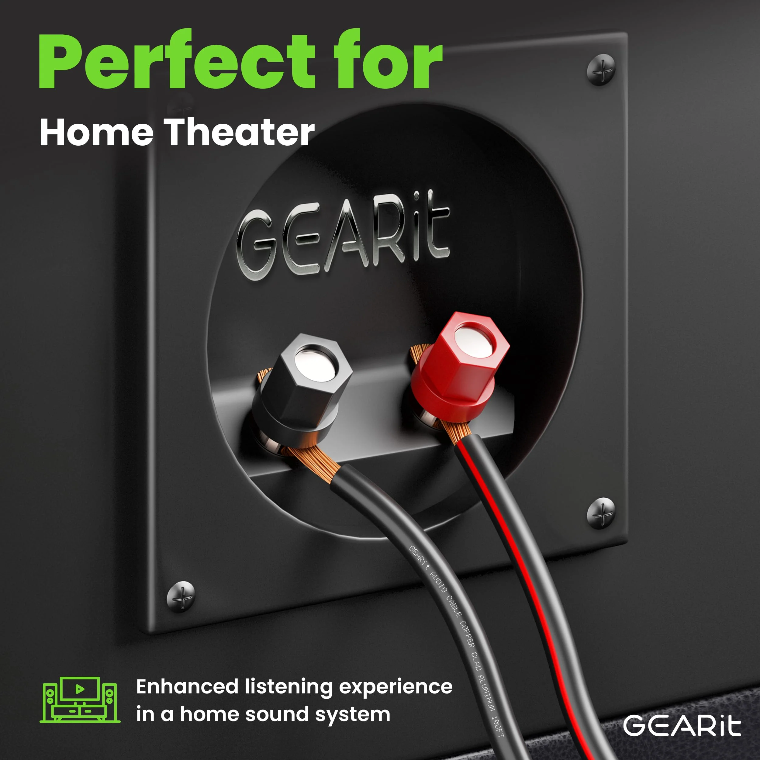 14AWG Speaker Wire, GearIT Pro Series 14 AWG Gauge Speaker Wire Cable (50 Feet / 15.24 Meters) Great Use for Home Theater Speakers and Car Speakers Black 50 Feet - Image 5