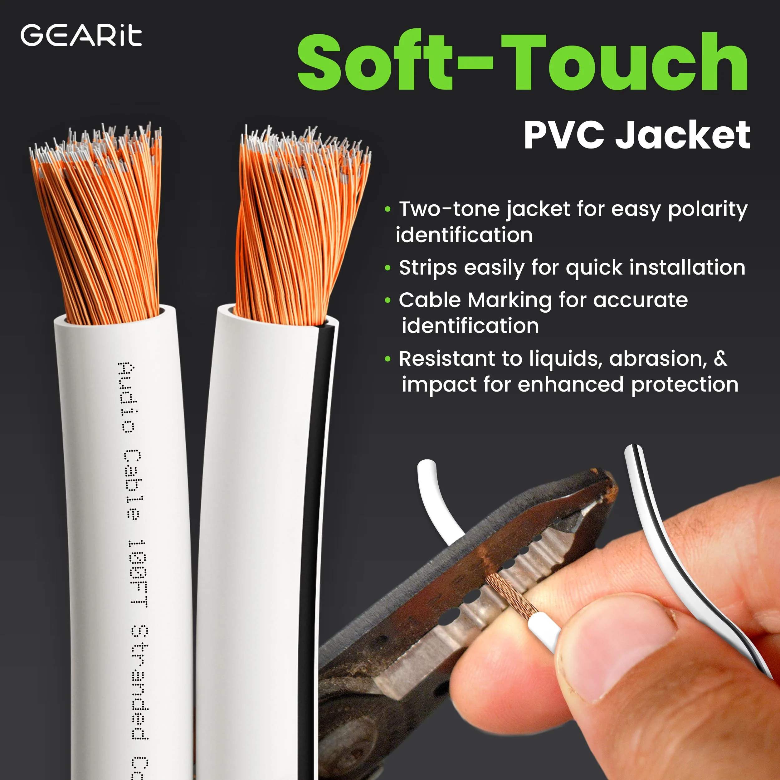14AWG Speaker Wire, GearIT Pro Series 14 AWG Gauge Speaker Wire Cable (50 Feet / 15.24 Meters) Great Use for Home Theater Speakers and Car Speakers White 50 Feet - Image 2