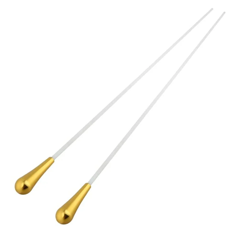 15 Inch Music Baton Orchestra Baton Alloy Handle Music Conducting Baton Pack of 2 Gold