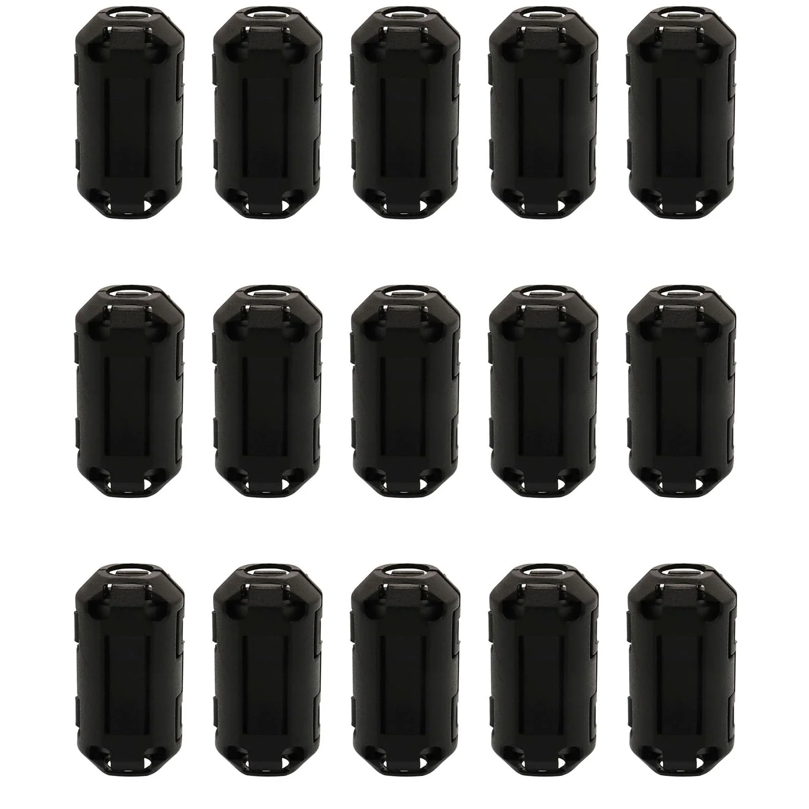 15Pcs 7mm Clip-on Ferrite Ring Core RFI EMI Noise Suppressor Cable Clip for Telephones Tvs Speakers Radio Audio Equipment Noise Suppressor Video Cable Power Cord